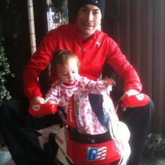 Nicky celebrates Christmas with the newest addition to the Hayden clan. - Photo: Nicky Hayden