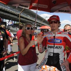 On the Indianapolis Motor Speedway start grid with sister Kathleen. - Photo: Milagro/Ducati