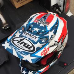 Nicky's helmet for riding in the dirt
#specialized#honda#tissot#arai#starline - Photo: www.nickyhayden.com