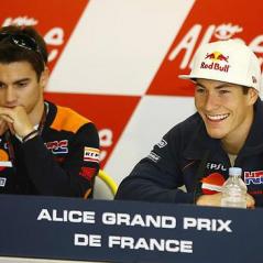Nicky and teammate Dani Pedrosa at a Le Mans press conference. - Photo: Hayden archives