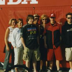 The entire Hayden family gathers for a photo at a race. (Nicky in the red shorts.) - Photo: Hayden Family Collection