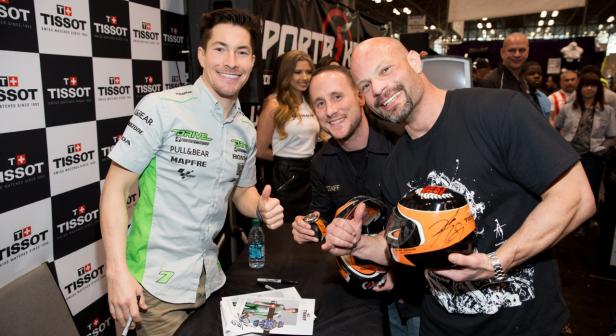 Nicky Hayden visited the bike show in New York City and  the Tissot shop at Fifth Avenue boutique.