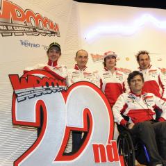 (From left) Valentino, Claudio Domenicali, Nicky, Filippo Preziosi, and Vittoriano Guareschi. - Photo: Courtesy Ducati