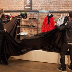Nicky helps pull the veil off of the Diesel Ducati capsule collection. - Photo: Diesel
