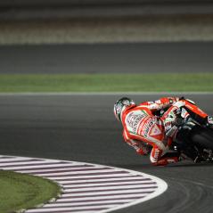 The Losail track surface was quite dirty--perfect for a former dirt tracker! - Photo: Ducati