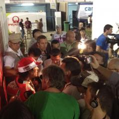 Nicky having a chat with the media after posting the third-best time in FP1. - Photo: Nick Sannen