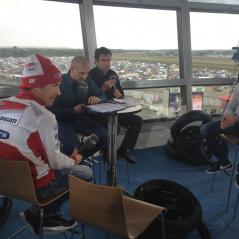 Nicky made a live appearance on Eurosport France following free practice on Friday. (By the way, that's two-time World Supersport champ Sebastien Charpentier in the other guest chair.) - Photo: CJ