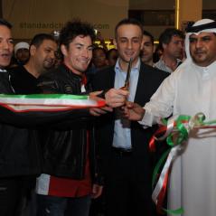 Nicky cutting the ribbon to officially open the Ducati Caffè in Dubai, along with (from left) Lucio Attinà, Zaid Zadan, and Saleem Said. - Photo: Ducati
