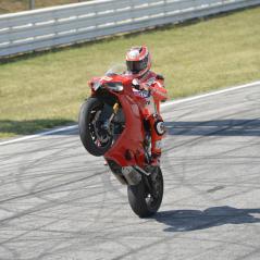 Nicky shows off for the Ducatisti, who numbered over 60,000 during the four-day celebration. - Photo: Ducati