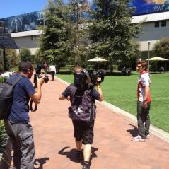 The Dorna cameramen capture Nicky's visit for the press. - Photo: CJ