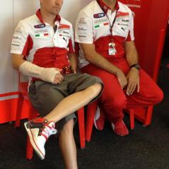 Following his injury, Nicky had to watch the race from the garage. - Photo: Ducati