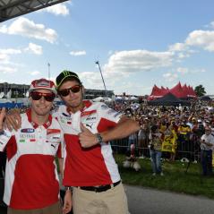 Nicky and Valentino paid a visit to the fans to auction off some memorabilia for Riders for Health. - Photo: Ducati