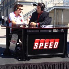 Nicky gives Speed's Ralph Sheheen the lowdown on his injuries on Sunday. - Photo: CJ
