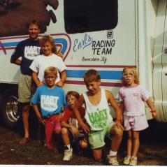 Posing at an early amateur race. Nicky's in the white Hart Racing tank. - Photo: Hayden Family Collection