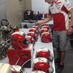 Nicky signing Tissot helmets. - Photo: Nick Sannen