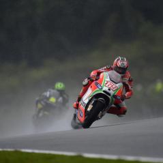 The conditions were treacherous for the race, but Nicky stayed upright until a red flag ended the race. - Photo: Ducati