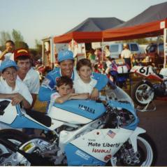 The Hayden boys with Danny Walker of Moto Liberty. - Photo: Hayden Family Collection