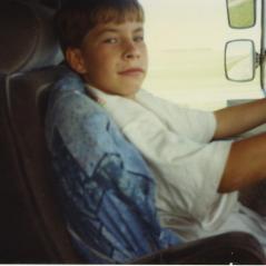 A young Nicky behind the steering wheel of the motor home. Just don't ask for his license! - Photo: Hayden Family Collection